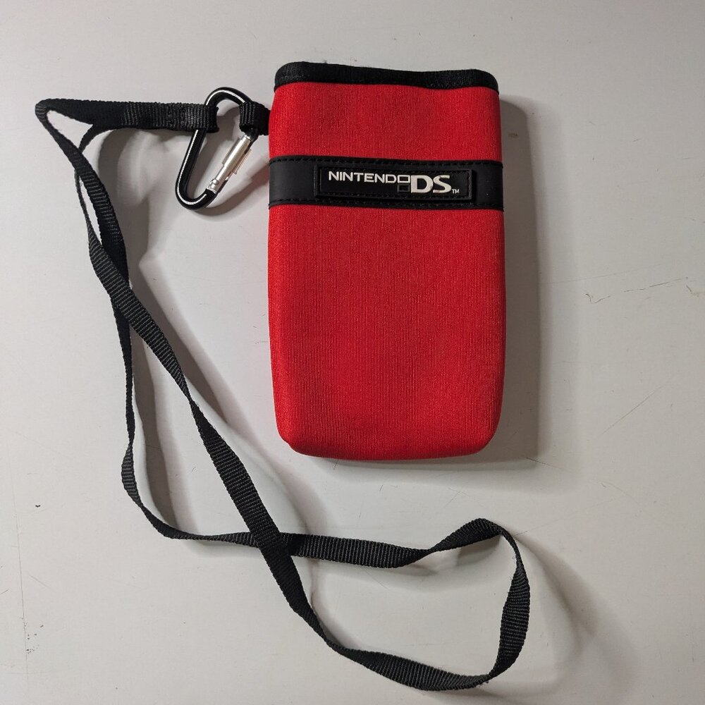 Nintendo DS Red and Black Switch N Carry Fabric Soft Case with Lanyard